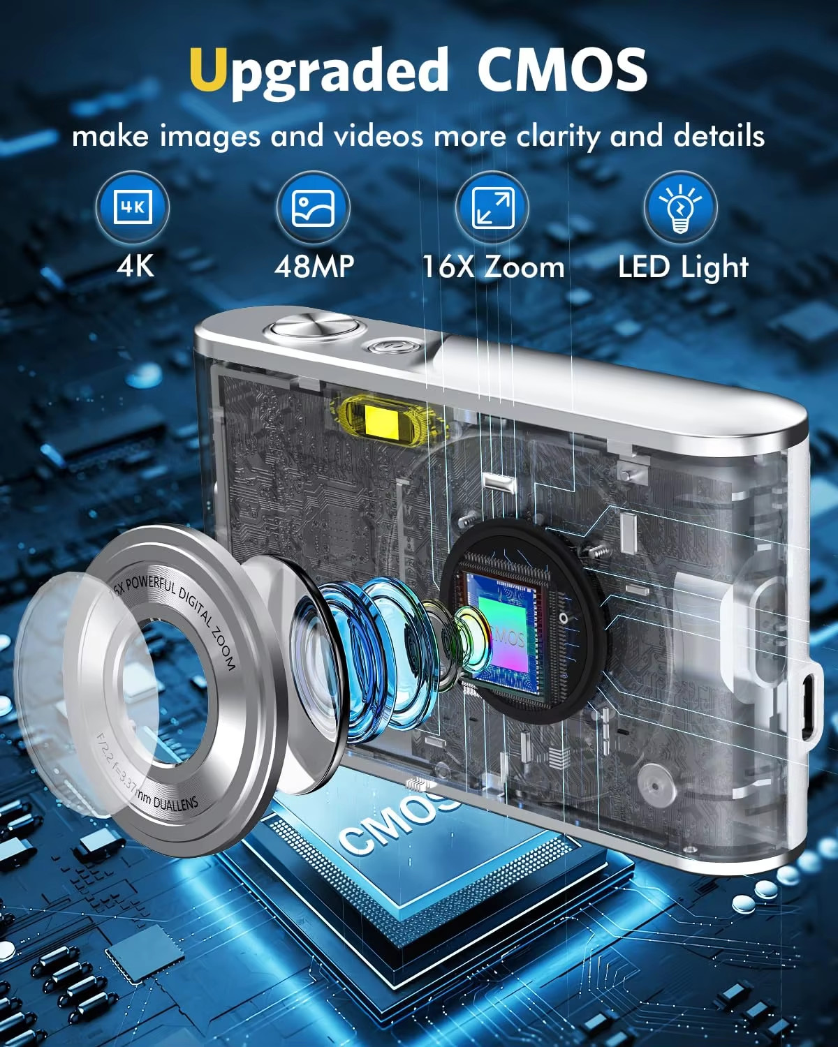 OEM Autofocus Vlog Digital Camera Video Camcorder Dual Lens 16X Zoom
