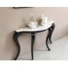 Buy cheap Unique Gold Stainless Steel Curved Frame Marble Top Demilune Console table Hallway table from wholesalers
