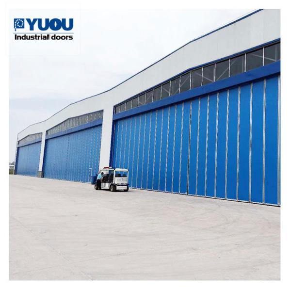 Buy cheap Airplane Bi Fold Hangar Door Exterior Hot Dip Galvanized Steel 22m Height 550W Motor from wholesalers