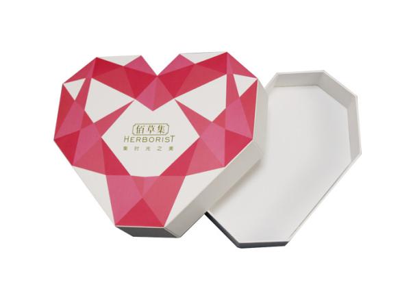 Buy cheap Gold Hot Stamping Lift Off Lid Box , FSC Paper Heart Shaped Box from wholesalers