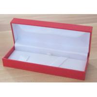 Buy cheap Rectangular Red plastic pen Boxes packed in Leatherette paper product