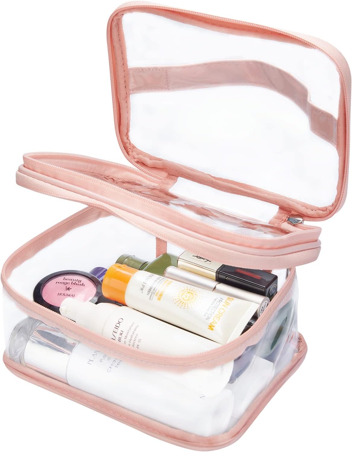 Double Layer Clear Cosmetic Bag Makeup Bag Waterproof Travel Toiletry Bag