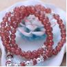 Buy cheap Women 6mm Strawberry Quartz Beads 3 Rows Strand Bracelet with Silver Charm (042861W) from wholesalers