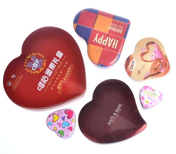 Buy cheap Heart Shape Gift Tin Box Packaging Glossy Printing Embossed Logo from wholesalers