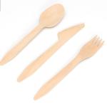 160 mm 100% biodegradable disposable natural wooden knife fork spoon napkin