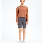 Autumn Winter Gym Crop Top Crew Neck Cotton Pullover Sportwear Cropped