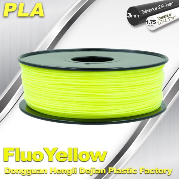 Quality PLA Fluo-Yellow 3D Printer Fluorescent Filament Materials 1.75 / 3.0mm for sale