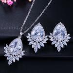 Fashion Necklace Sets Rhinestone Wedding Jewelry CZ Crystal Necklace and Earring