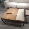 Buy cheap Living Room Square Shaped Metal Frame Wooden Modern Coffee Table from wholesalers