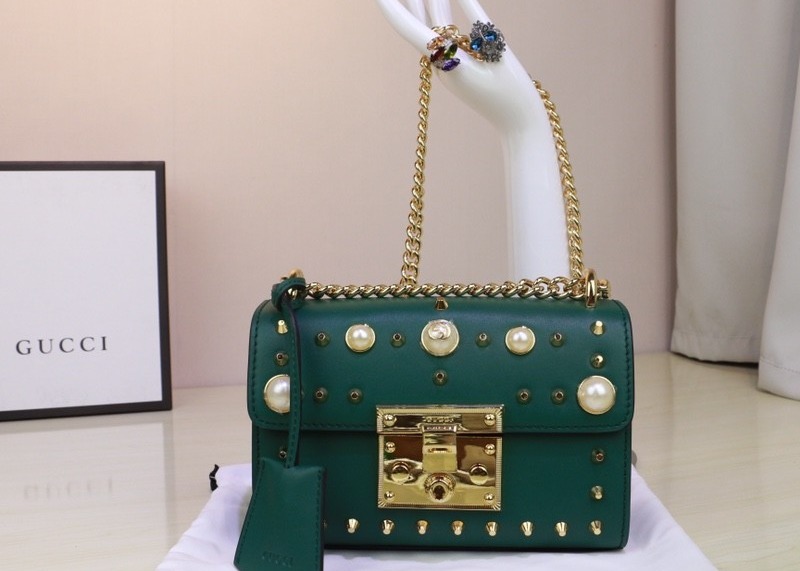 Retro Art Padlock Chain Handbag Monogram Leather Many Stars Love 13cm Width