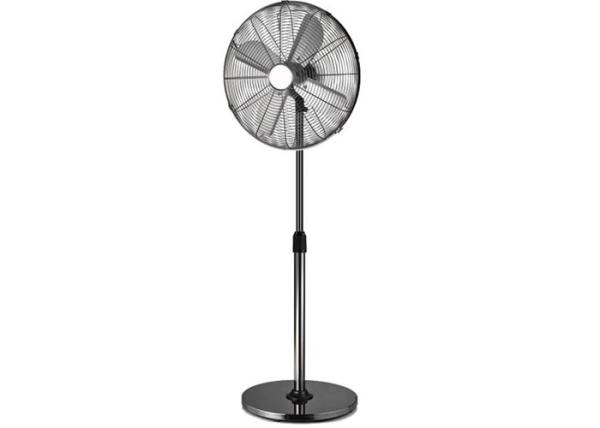 Buy cheap Pedestal Fan Chrome Black Metal Retro Standing Fan / 16 Inch Oscillating Fan from wholesalers