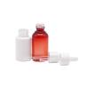 Buy cheap Flat Shoulder Essential Oil Bottle Empty Glass White Cosmetic Dropper Bottle 50ml from wholesalers