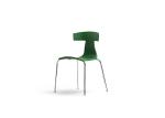 48cm Metal Indoor Outdoor Chairs Green Stackable Metal Restaurant Chairs