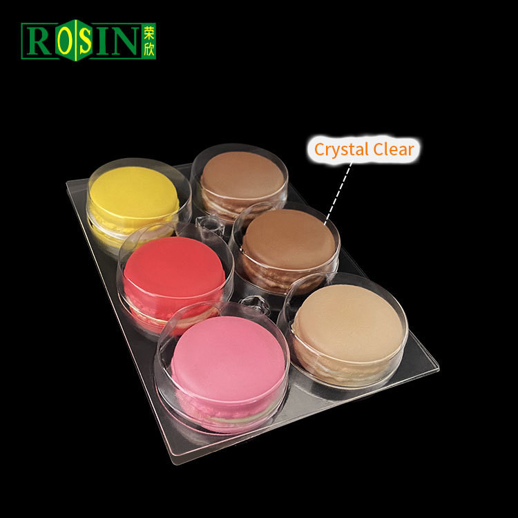 PET Macaron Blister Packaging Slide Base And Lid Portable With Separate Design