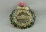 Customized Zinc Alloy Ribbon Medals , 3D Die Casting Antique Brass Medals