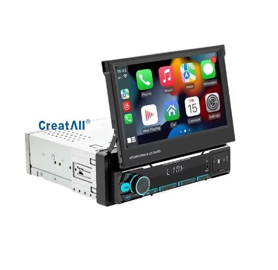 Buy cheap Creatall 7-Inch Wireless Universal Car MP5 Player Telescopic Single Spindle Dashboard Mounted MP3 Card Slot USB CarPlay from wholesalers