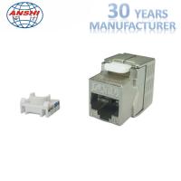 Buy cheap Shielded STP Zinc Alloy RJ45 Keystone Jack 180 Degree Toolless CAT7 CAT5E product