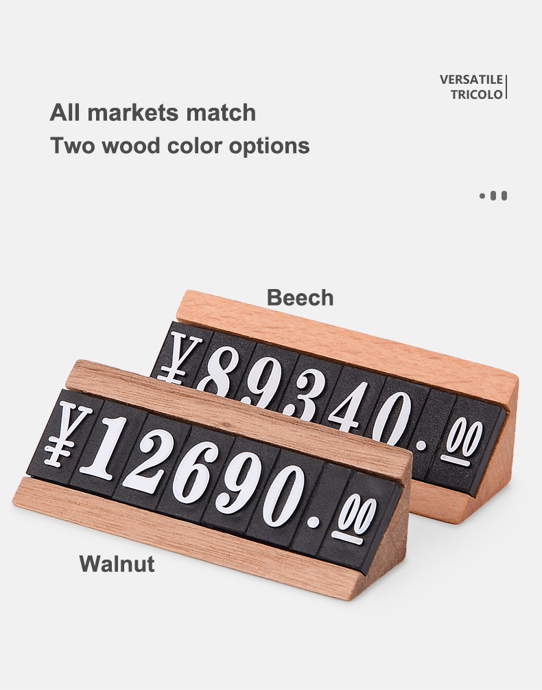 Wooden Base Adjustable Retail Price Display Tags Label Card Tag For Jewelry Wine