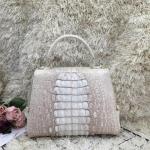 Authentic Crocodile Skin Lady White Purse Genuine Alligator Leather Women Single