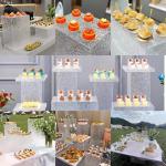 Ripple Pattern Acrylic Dessert Stand with Stone Texture Base for Weddings
