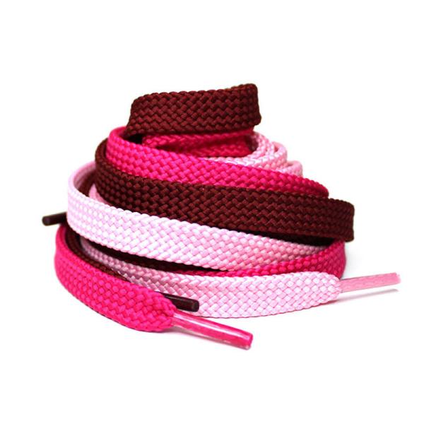 Buy cheap 100% Polyester Flat Shoe Laces Rope Pink Shoelaces Bulk Customized from wholesalers