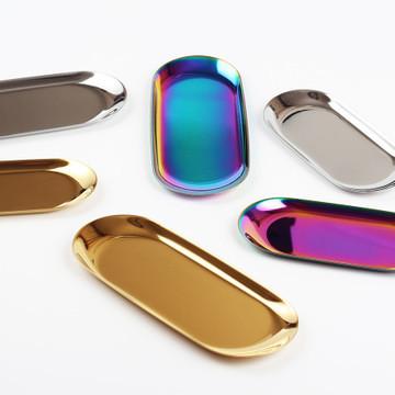 Buy cheap Gold Elliptical Plate 180mm Length 112g Metal Jewelry Tray from wholesalers