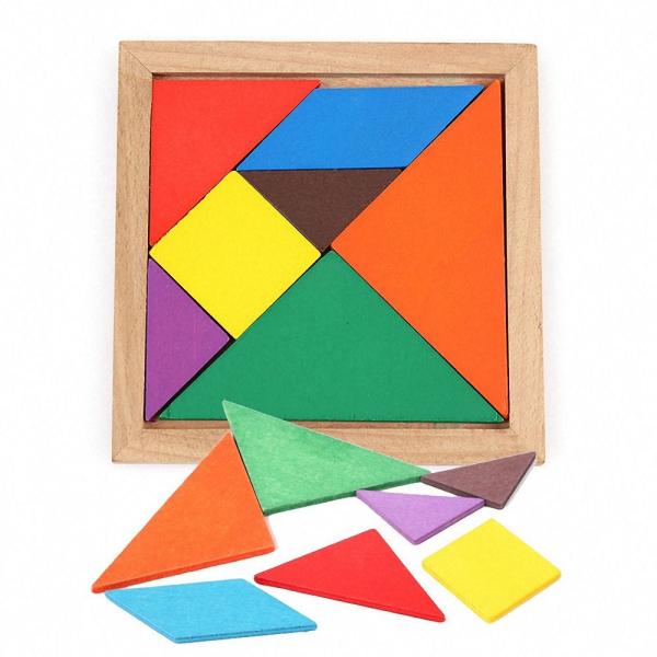 Buy cheap Square 11cm Wooden Montessori Baby Toys 7 Piece Jigsaw Puzzle from wholesalers