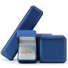 Buy cheap Navy Convex Faux Leather Jewelry Box Durable Luxury Packaging Case Package from wholesalers