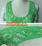 Casual Fashion, Vintage O-Neck, Sleeveless, Women Long Crochet, Chiffion Blouse