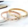 Buy cheap Fashion Girls Stainless Steel Diamond Pave Gold Bracelet for Girl Jewelry Diamond inlay Bangles from wholesalers