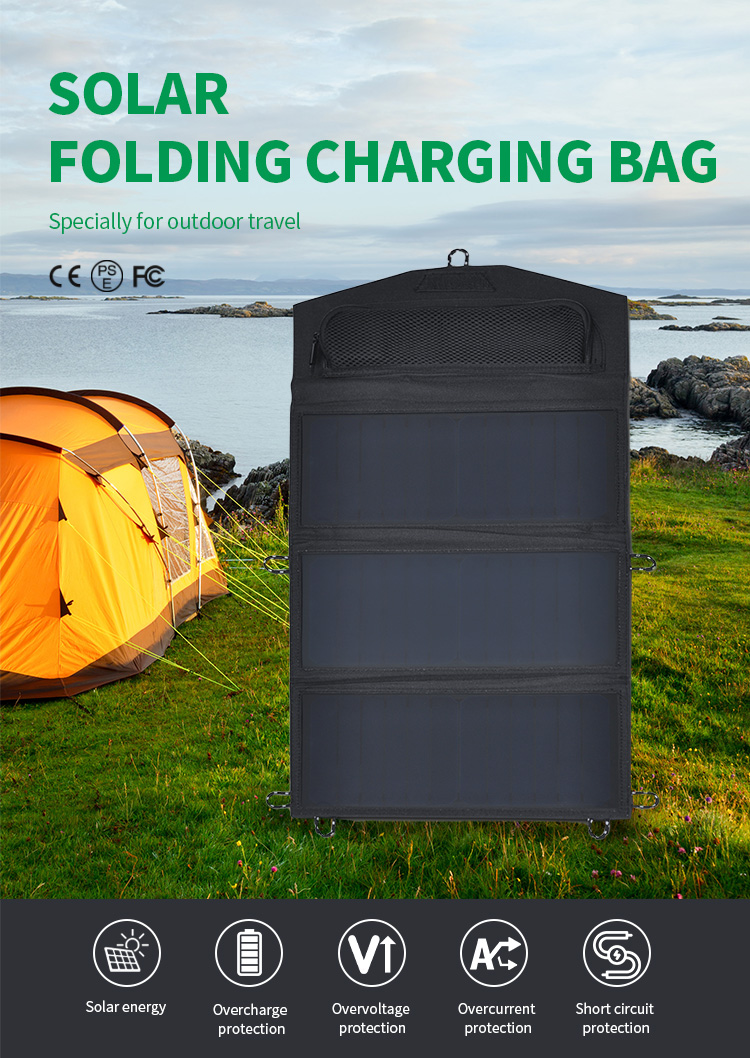 21W 6V Folding Portable Solar Panel Charger For Camping