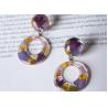 Buy cheap Customized Purple Romance Love Earstud Korea Style Purple Color Earrings Rings With Ball from wholesalers
