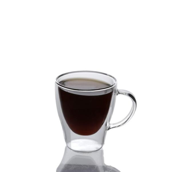Buy cheap Professional Made High Borosilicate Handle Heat Resistant Double Wall Clear with handle Coffee Glass from wholesalers