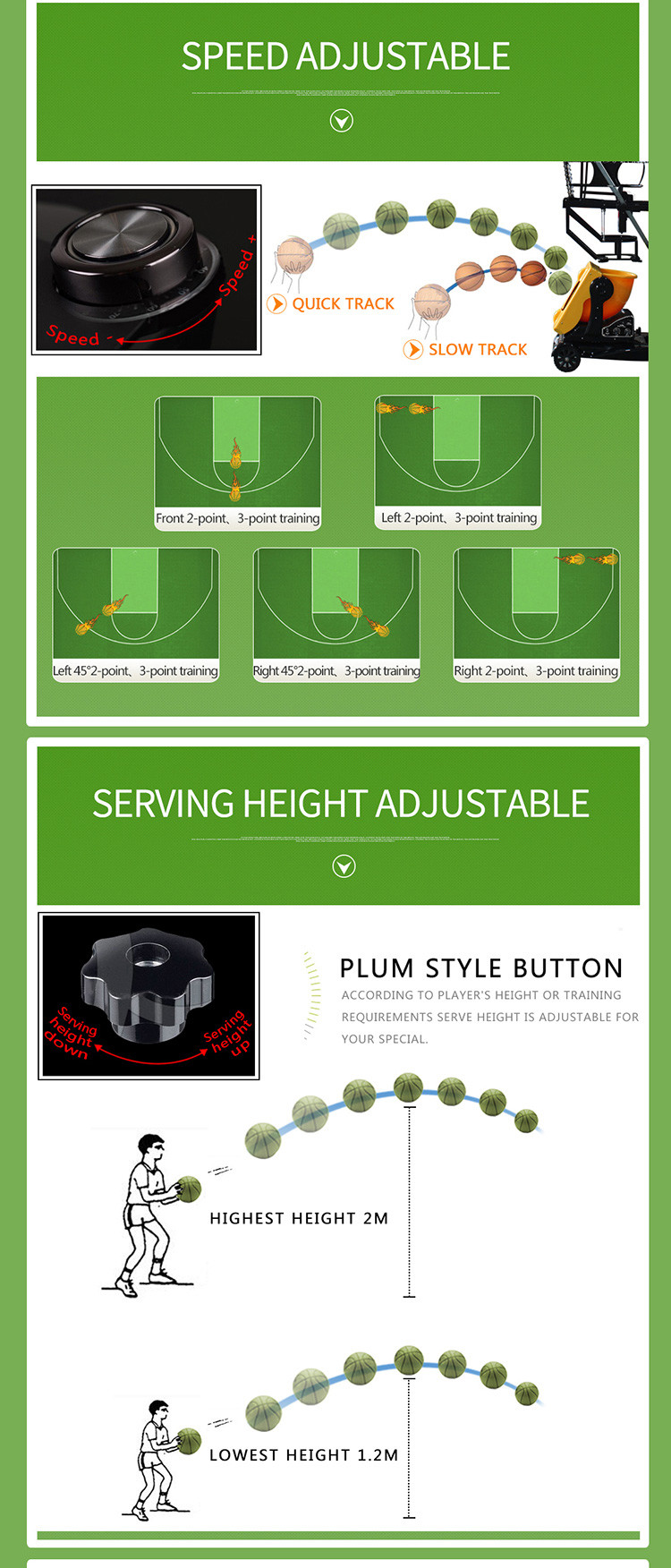 FCC Approval Multifunctional Basketball Shooting Machine Program Controlled