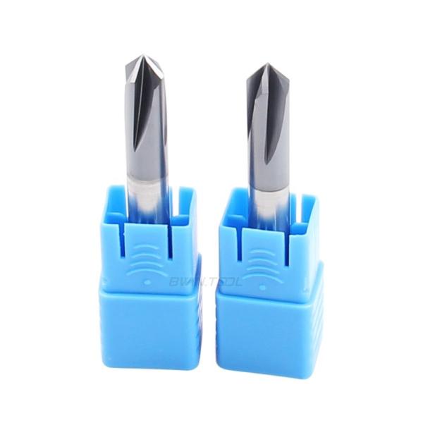 Buy cheap HRC 45 Degree Chamfer End Mill 4 Flutes 90° 120° 60° Fine Grinding from wholesalers
