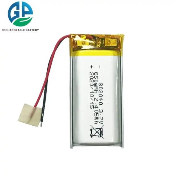 KC IEC62133 Approve 3.7 Volt Rechargeable Battery Pack 802040 3.7v 650mah With