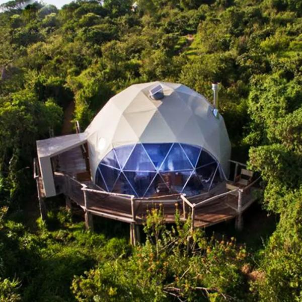 Buy cheap Outdoor luxury 8m Diameter waterproof canopy safari glamping resort round hotel geodesic dome tent from wholesalers