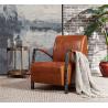 Buy cheap Rustic Top Grain Genuine Leather Leisure Chair Comfortable Cushion Living Room Furniture from wholesalers