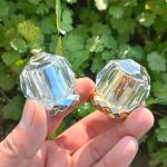 Crystal White Glass Perfume Bottle 100ml Vertical Stripe Cylindrical Bayonet