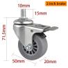 Buy cheap 30kg Threaded TPE Mini Caster Wheels 50mm 2 Swivel Casters from wholesalers