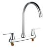 Buy cheap Ceramic Cartridge 2 Handle High Arc Kitchen Faucet Centerset Chrome Finish from wholesalers