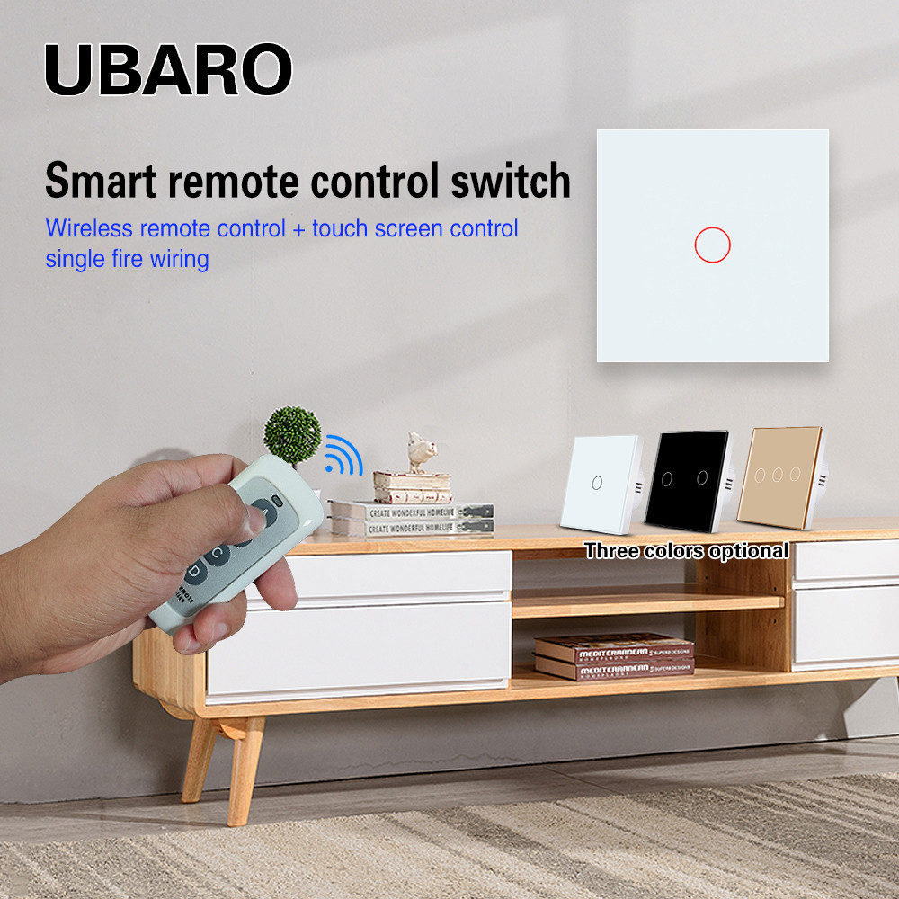 EU Standard 86 Type Tempered Glass Panel Main Switch 433.92MHZ Wireless Remote Switch for Smart Home Devices