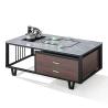 Buy cheap Modern Rectangular Rock Slab Top With Metal Frame Kettle Office Furniture Office Tea Coffee Table from wholesalers