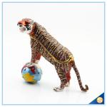 Wholesale Enamel Tiger With Ball Trinket Box Rhinestone Metal Trinket Box SCJ414