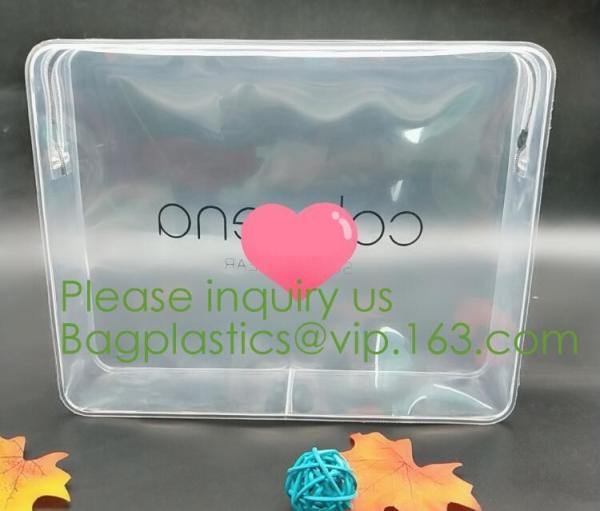 nylon zipper pvc bag Promotional Customize Logo print Transparent PVC plastic