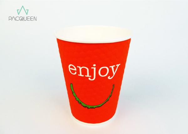 Buy cheap Red Embossed Hot Beverage Disposable Cups Multi Layer Heat Proof from wholesalers