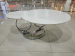 Stainless Steel 80cm 55cm Round Rotating Coffee Table