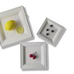 6 Inch Disposable Bagasse Compostable Square Paper Plates Large Square Dinner
