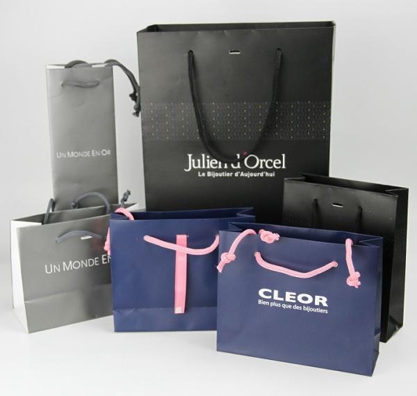Buy cheap Custom Coated Foldable Paper Bag for Luxury Gift Paper Shopping Bag with Drawstring Handle from wholesalers