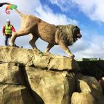 Artificial Animals Safari Realistic Animatronic Lion For Zoo Park 110V 220V
